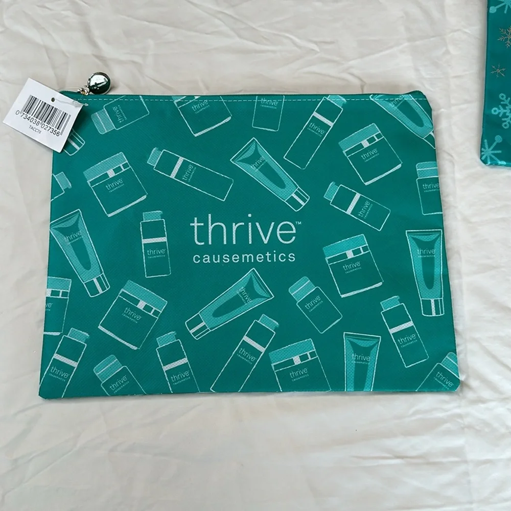 NEW WITH TAGS! A Trio Of Teal Makeup Pouches With Inspirational Quotes On Them.